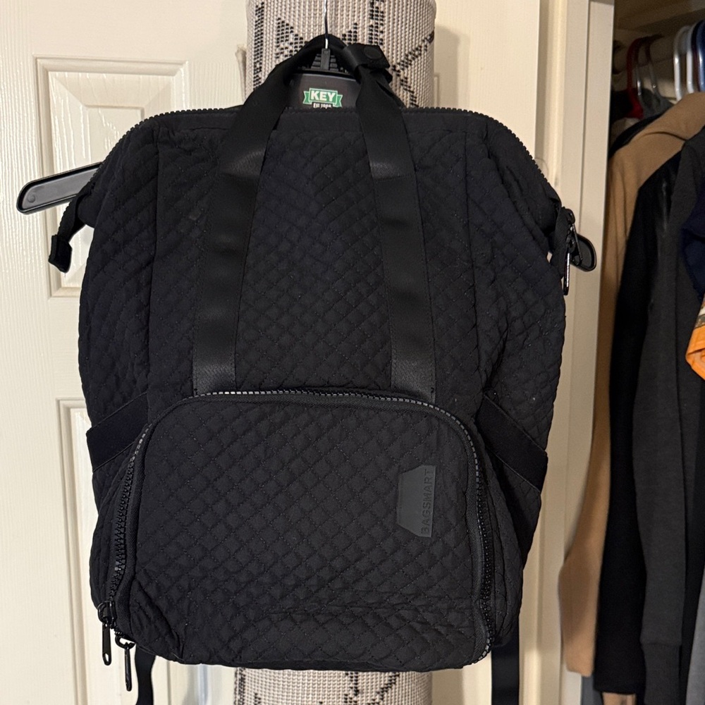 Key Black Quilted Backpack